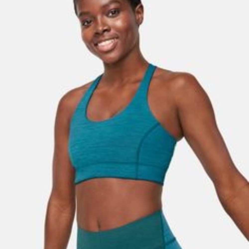 Blue and Green Outdoor Voices Sports Bra